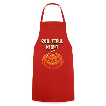 Halloween – Citrouille Boo-tiful Night - Tablier de cuisine - rouge - Devant - AI Model Male 185 dark (185cm)