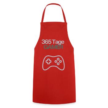 365 Days Gamer Controller Icon - Cooking Apron - red - Front - AI Model Male 185 dark (185cm)