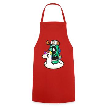 Unicorno Robot d’Aventure - Tablier de cuisine - rouge - Devant - AI Model Male 185 dark (185cm)