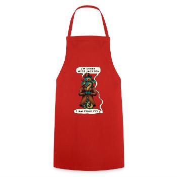 Désolée Mme Jackson... JE SUIS QUATRE ANGUILLES Parodie drôle - Tablier de cuisine - rouge - Devant - AI Model Male 185 dark (185cm)