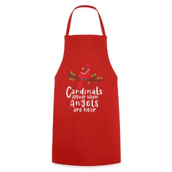 Cardinals Appear When Angels Are Near Quote Design - Cooking Apron - red - Front - AI Model Male 185 dark (185cm)