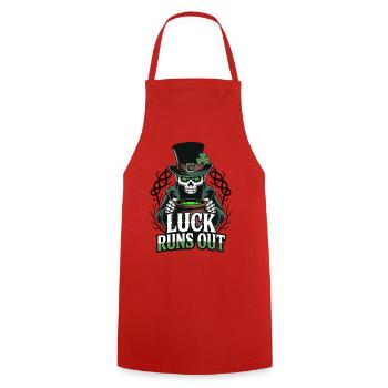St. Patrick's Day Skellett: Happiness runs out - Cooking Apron - red - Front - AI Model Male 185 dark (185cm)