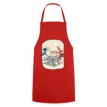 Anime Kawai au crochet de chat - Tablier de cuisine - rouge - Devant - AI Model Male 185 dark (185cm)
