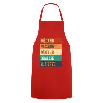 Mécano Passion Moteur - Tablier de cuisine - rouge - Devant - AI Model Male 185 dark (185cm)