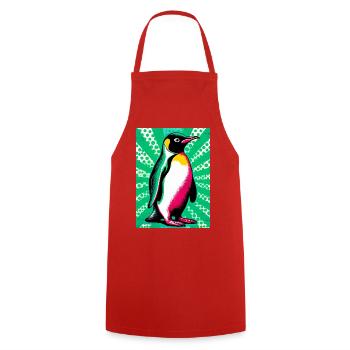 pingouin - Tablier de cuisine - rouge - Devant - AI Model Male 185 dark (185cm)