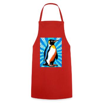 pingouin - Tablier de cuisine - rouge - Devant - AI Model Male 185 dark (185cm)
