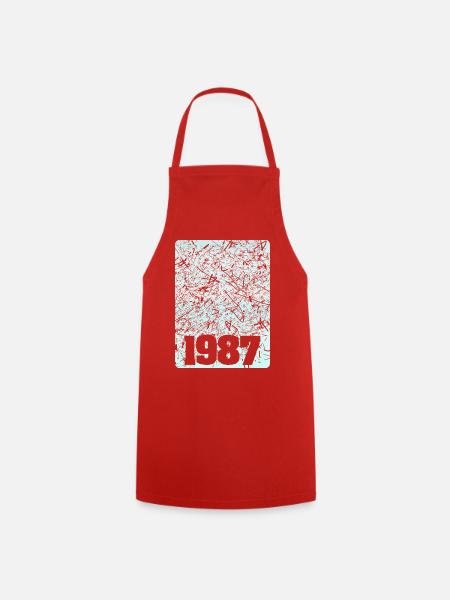 Zahl 1987 - Kochschürze - Rot