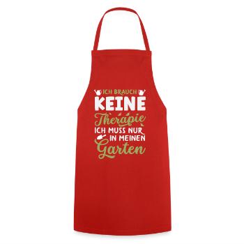 Keine Therapie Mein Garten - Kochschürze - Rot - Vorne - AI Model Male 185 dark (185cm)