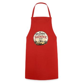 Osten Sonnenaufgang Ossi - Kochschürze - Rot - Vorne - AI Model Male 185 dark (185cm)