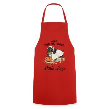 Dachshund Ghost Halloween Pumpkin Cute - Cooking Apron - red - Front - AI Model Male 185 dark (185cm)