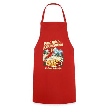 Piste Hütte Kaiserschmarrn Ski - Kochschürze - Rot - Vorne - AI Model Male 185 dark (185cm)