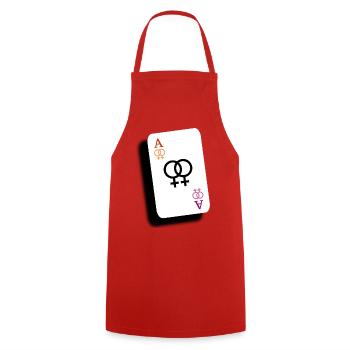 Ass der Lesben - Kochschürze - Rot - Vorne - AI Model Male 185 dark (185cm)