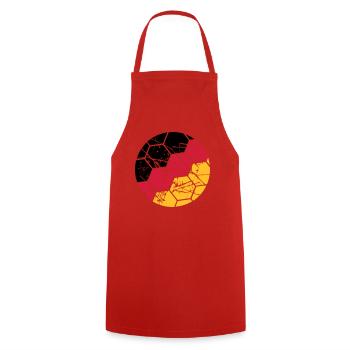 Germany Football German Fan Scratches Ball Cracks - Cooking Apron - red - Front - AI Model Male 185 dark (185cm)