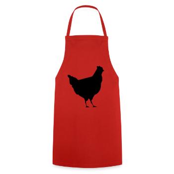 coq les poule poulet - Tablier de cuisine - rouge - Devant - AI Model Male 185 dark (185cm)