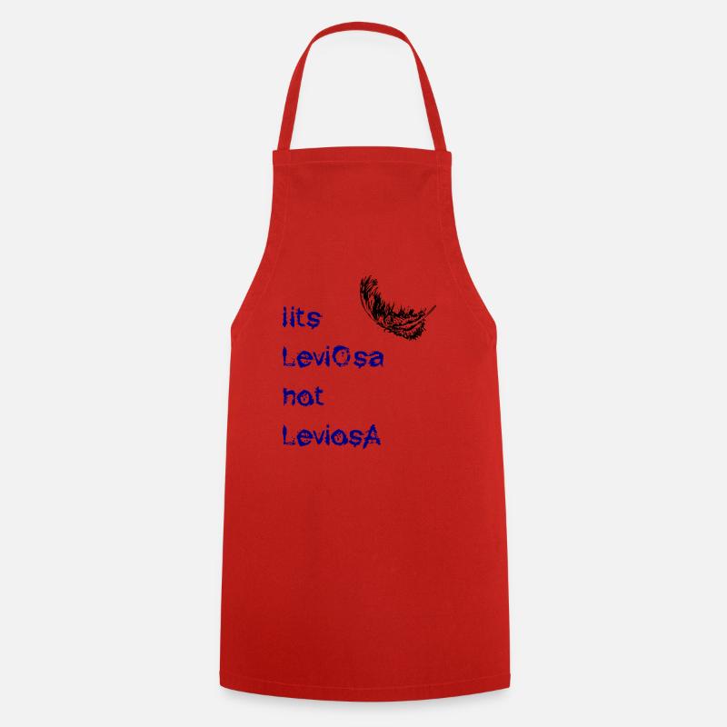 leviosa feather black blue - Cooking Apron - red
