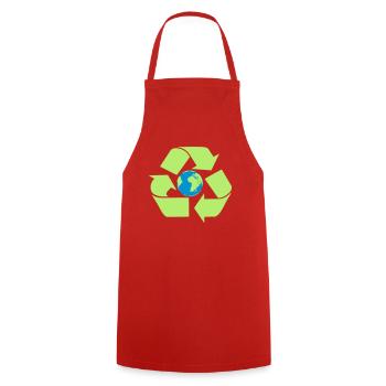 Recycling earth - Cooking Apron - red - Front - AI Model Male 185 dark (185cm)
