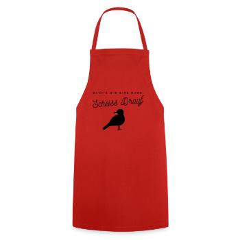Do it like a seagull: Fuck it! - Cooking Apron - red - Front - AI Model Male 185 dark (185cm)