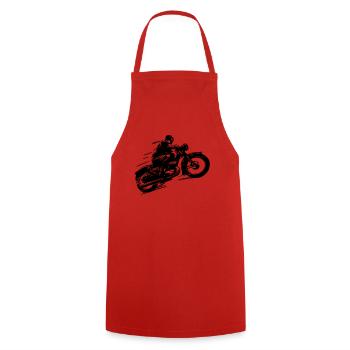 Moto classique vélo003 - Tablier de cuisine - rouge - Devant - AI Model Male 185 dark (185cm)