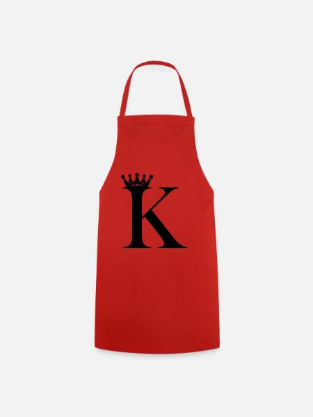 lettre K couronne - Tablier de cuisine - rouge