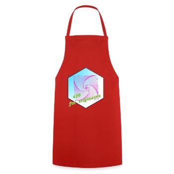 Even engineers chillax - Cooking Apron - red - Front - AI Model Male 185 dark (185cm)