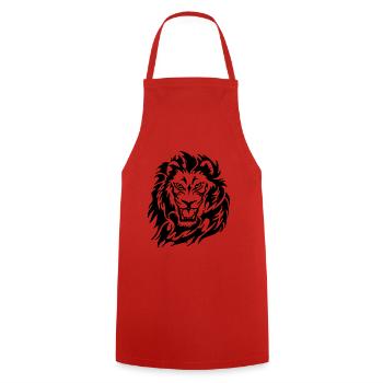 Lion en colère - Tablier de cuisine - rouge - Devant - AI Model Male 185 dark (185cm)