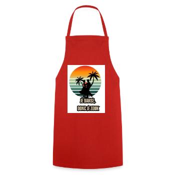 Je dance donc Je zouk - Cooking Apron - red - Front - AI Model Male 185 dark (185cm)