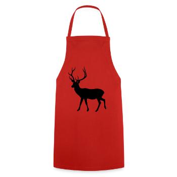 Deer - Cooking Apron - red - Front - AI Model Male 185 dark (185cm)