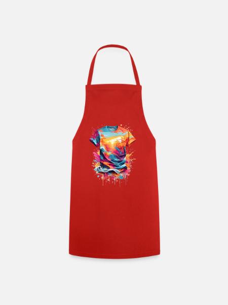 Graffiti T-shirt - Kochschürze - Rot