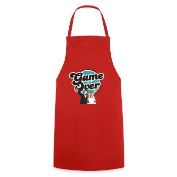 Game over - Cooking Apron - red - Front - AI Model Male 185 dark (185cm)
