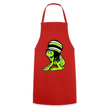 Frog Reggae Music Rasta Hair Hat Jamaica Fun - Cooking Apron - red - Front - AI Model Male 185 dark (185cm)