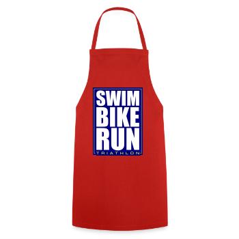 Triathlon Natation Course Cyclisme - Tablier de cuisine - rouge - Devant - AI Model Male 185 dark (185cm)