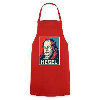Hegel Pop Art Portrait - Cooking Apron - red - Front - AI Model Male 185 dark (185cm)