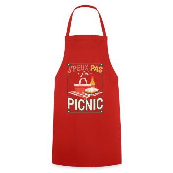 J'peux pas picnic - rétro gourmand - Tablier de cuisine - rouge - Devant - AI Model Male 185 dark (185cm)