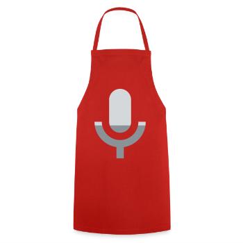 Microphone - Music Singer Karaoke Vocal Stage - Cooking Apron - red - Front - AI Model Male 185 dark (185cm)