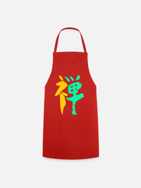 Zen (Japanisch) Kanji Schriftzeichen - Kochschürze - Rot