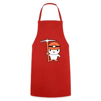 Duck Miner Pickaxe Helmet Lamp Miner - Cooking Apron - red - Front - AI Model Male 185 dark (185cm)