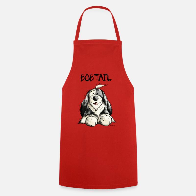 Bobtail Chien - Tablier de cuisine - rouge
