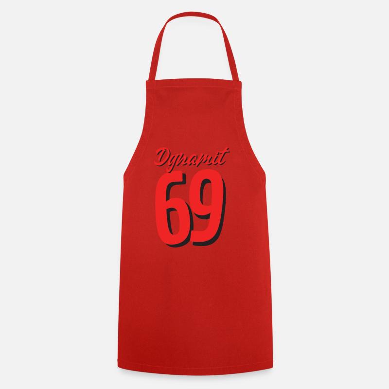 Dynamite 69 positions 69 imprimé sur le devant - Tablier de cuisine - rouge