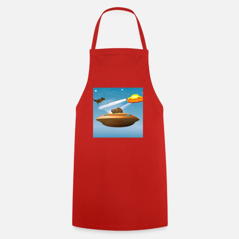 UFO Caps - Cooking Apron - red