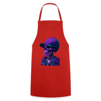 Squelette avec casquette - Tablier de cuisine - rouge - Devant - AI Model Male 185 dark (185cm)