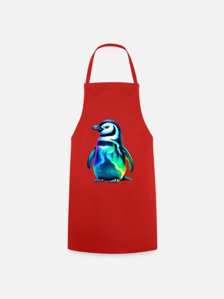 Aurora Borealis Pinguin - Kochschürze - Rot