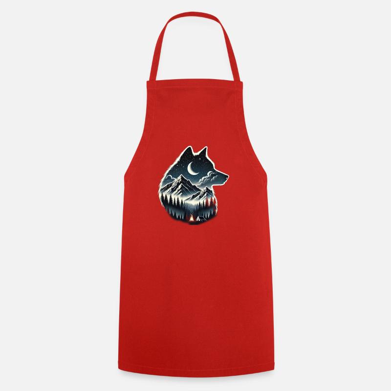 loup - Tablier de cuisine - rouge