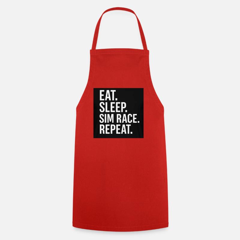 EAT.SLEEP.SIM RACE.REPEAT - Kochschürze - Rot