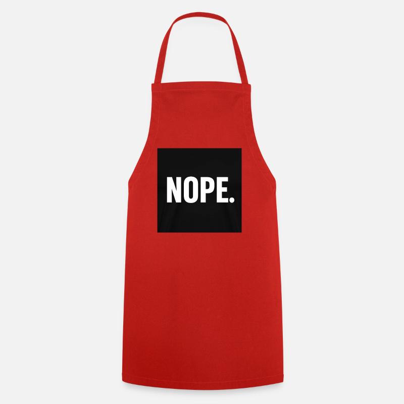 Minimalist NOPE Statement Design - Cooking Apron - red