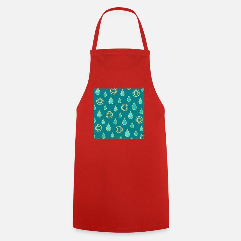 Waterproof jewelry – drop and diamond pattern - Cooking Apron - red