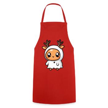 Cerf Halloween fantôme - Tablier de cuisine - rouge - Devant - AI Model Male 185 dark (185cm)