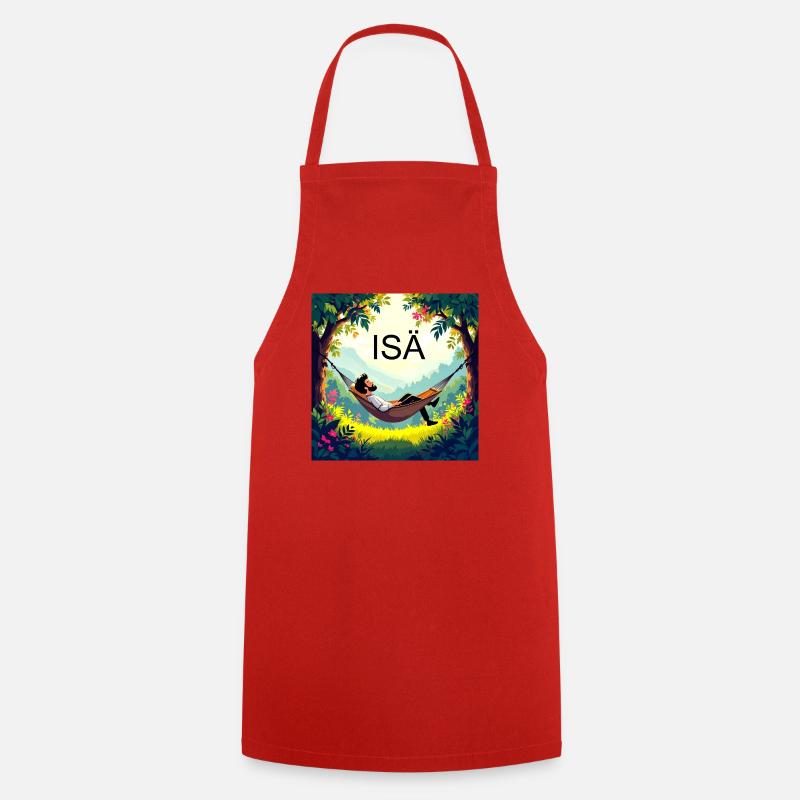 Papa dans un hamac - Tablier de cuisine - rouge
