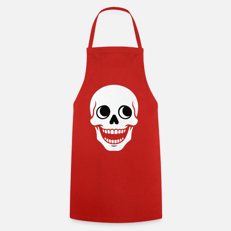 Skull - Cooking Apron - red