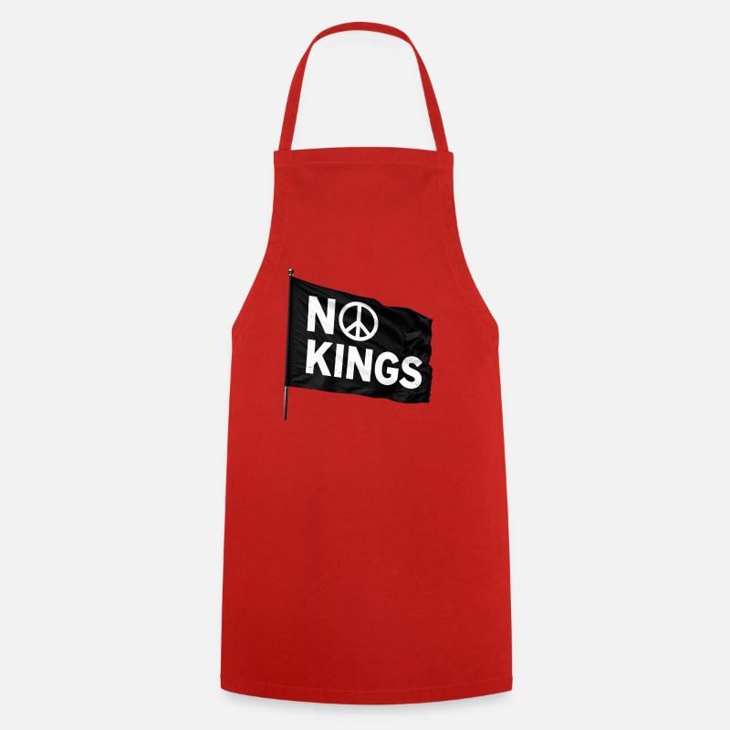 NO KINGS Peace - Cooking Apron - red