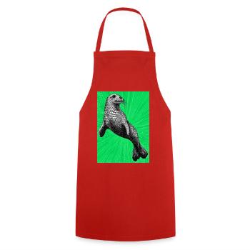 seal - Cooking Apron - red - Front - AI Model Male 185 dark (185cm)